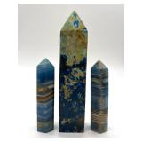 Blue Lace Agate Obelisks (Lot of 3)