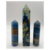 Blue Lace Agate Obelisks (Lot of 3)