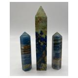 Blue Lace Agate Obelisks (Lot of 3)