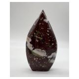 Brecciated Jasper Obelisk Pair - Dark Red with White Veining & Multicolor Agate