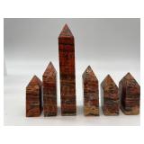 Tiger's Eye Obelisk Towers - 7-Piece Display Set