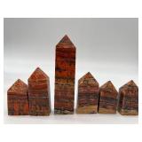 Tiger's Eye Obelisk Towers - 7-Piece Display Set