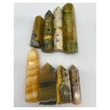 Agate & Jasper Crystal Points - Polished Obelisks, Assorted Colors, 4-7 in tall