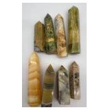 Agate & Jasper Crystal Points - Polished Obelisks, Assorted Colors, 4-7 in tall