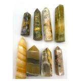 Agate & Jasper Crystal Points - Polished Obelisks, Assorted Colors, 4-7 in tall