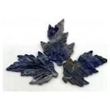 Carved Sodalite Leaves (Lot of 3)