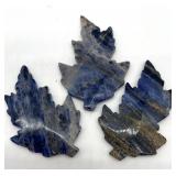 Carved Sodalite Leaves (Lot of 3)