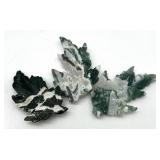 Moss Agate Carved Leaves (Lot of 3)