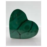 Malachite Heart-Shaped Stone - Polished Green Banding