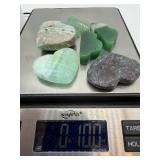Variety of Stones including Jade - Hearts, Clover & Clouds (Lot of 6)