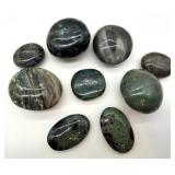 Ocean Jasper Palm & Moss Agate Stones (Lot of 9)