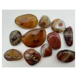 Polished Agate Stones - Natural Banding, Brown/Amber Tones, Mixed Shapes