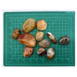 Polished Agate Stones - Natural Banding, Brown/Amber Tones, Mixed Shapes