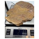 Natural Agate Slab - Purple Banding & Gold Tones, 7 lb on Display Stand
