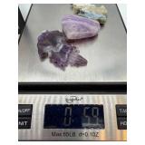 Amethyst Heart & Leaf Stones (Lot of 3)