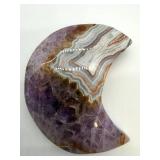 Amethyst Geode Crescent Slice & Display Stone - Natural Purple Amethyst Crystal