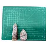Moss Agate Obelisk & Teardrop Pair - Green Chalcedony Specimens