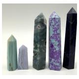 Quartz Crystal Tower Set - 5 Pieces, Assorted Colorful Points