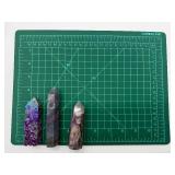 Fluorite, Sphalerite & Ruby Fuchsite Tower Points (Lot of 3)