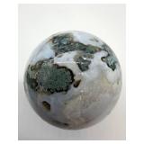 Moss Agate Sphere - Polished Geode Ball - Natural Decorative Stone