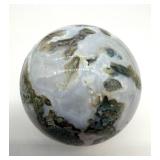 Moss Agate Sphere - Polished Geode Ball - Natural Decorative Stone