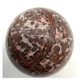 Orbicular Jasper Sphere - Polished Red/Black Pattern