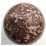 Orbicular Jasper Sphere - Polished Red/Black Pattern