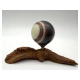 Purple Robe Jade Sphere - Driftwood Stand