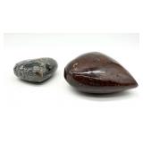 Dragon Blood Jasper & Sodalite Heart Stones (Lot of 2)