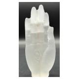 Carved Selenite Crystal Display Pieces - Hand Shape, Leaf Shape & Butterfly Forms
