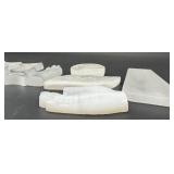 Carved Selenite Crystal Display Pieces - Hand Shape, Leaf Shape & Butterfly Forms
