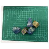 Lapis Lazuli Blocks & Blue Heart-Shaped Stone (Lot of 5)