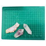 Rose Quartz Points & Quartz Geode - Natural Crystal Specimens