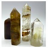 Natural Quartz Crystal Points - Smoky Quartz & Citrine (Set of 4)