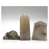 Agate Geode Stones - Hand-Polished, 4 Pieces