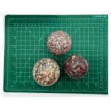 Ocean Jasper Spheres Orbicular Polished Balls (Lot of 3)