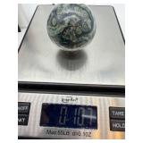 Green Moss Agate Sphere - Polished Orb with Orbicular Ring Patterns