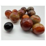 Polished Agate Spheres - Orange & Red Banding