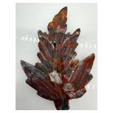 Sodalite Sphere & Carved Leaf Stone Set - Decorative Mineral Display