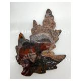 Sodalite Sphere & Carved Leaf Stone Set - Decorative Mineral Display