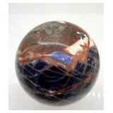 Sodalite Sphere & Carved Leaf Stone Set - Decorative Mineral Display