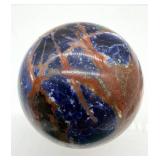 Sodalite Sphere & Carved Leaf Stone Set - Decorative Mineral Display