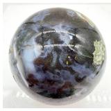 Ocean Jasper Sphere - Blue-Grey Orb with Green Inclusions