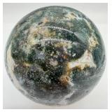 Moss Agate Sphere - Polished Green Gem Ball with Natural Inclusions for Display