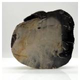 Mineral Rock Specimen Lot - Agate Slice, Himalayan Salt, Dark Rock & Carved Tree Stones (2-Pieces)