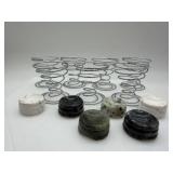 Stone Discs & Metal Spiral Stands - 7 Stands & 6 Discs