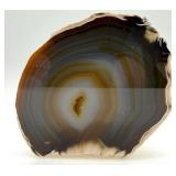 Natural Agate Geode Slice with Crystal Core - Display Piece