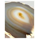 Natural Agate Geode Slice with Crystal Core - Display Piece