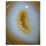 Natural Agate Geode Slice with Crystal Core - Display Piece