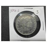 Key Date 1892-S Silver Barber Half Dollar - Greysheet Wholesale Value for a VF20 is $525